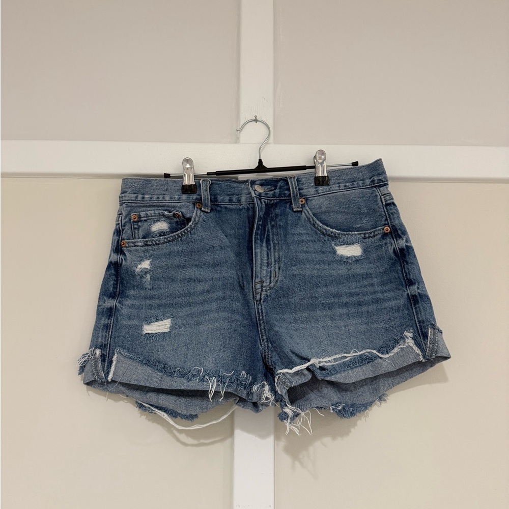 Pistola Distressed Blue Jean Shorts